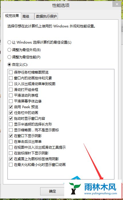 雨林木风Win10视觉效果怎么设置